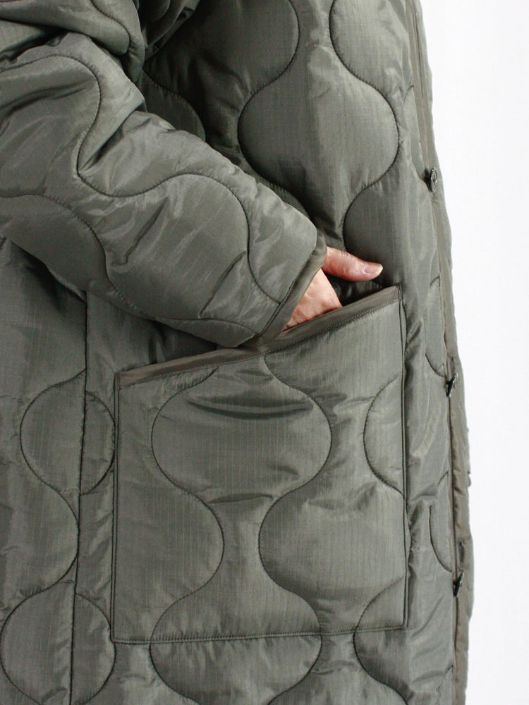 HYKE / QUILTED LINER COAT / OLIVE DRAB / 17485