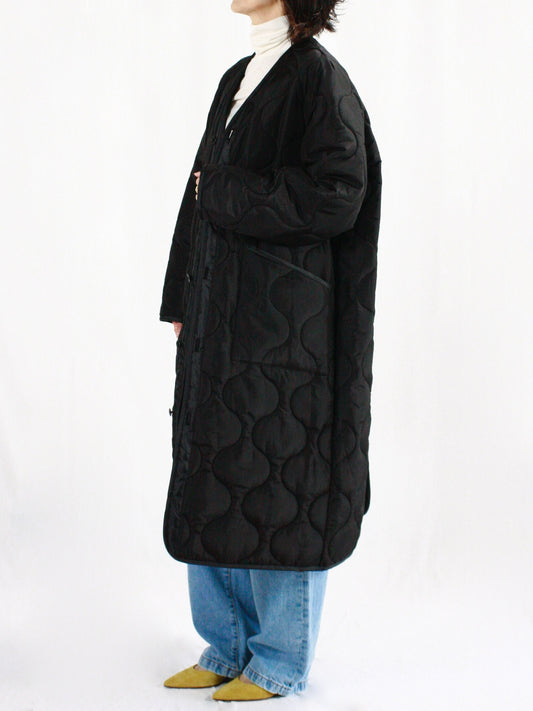 HYKE / QUILTED LINER COAT / BLACK / 17485