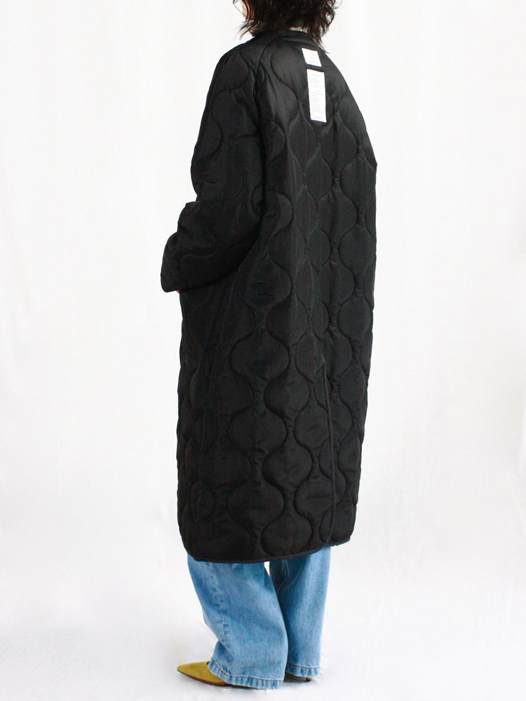 HYKE / QUILTED LINER COAT / BLACK / 17485