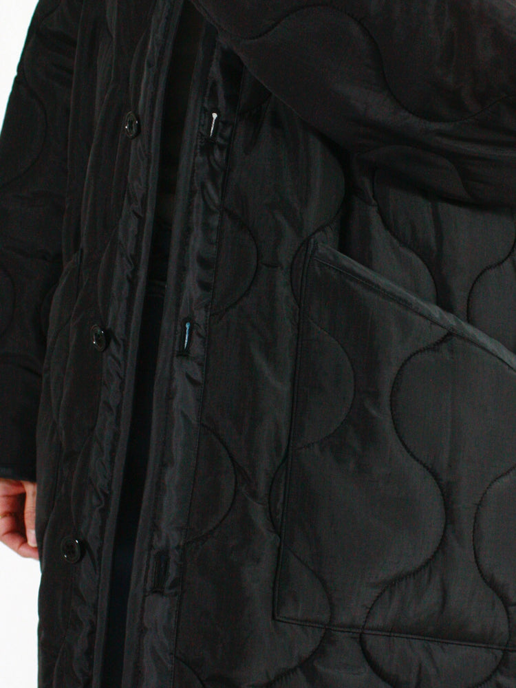 HYKE / QUILTED LINER COAT / BLACK / 17485