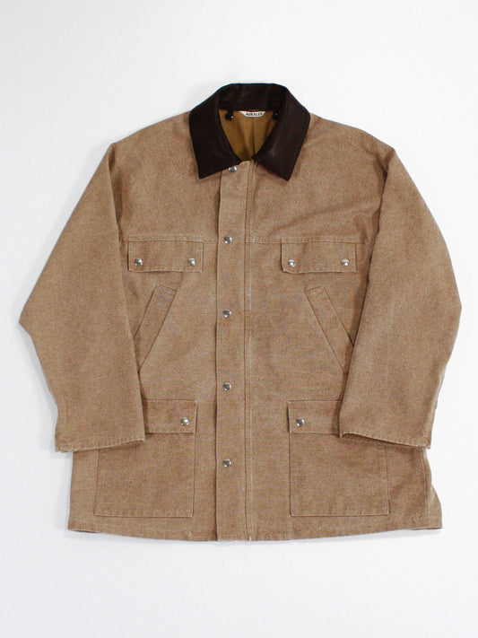 AURALEE / WASHED ORGANIC CANVAS HUNTING BLOUSON /  LIGHT BROWN