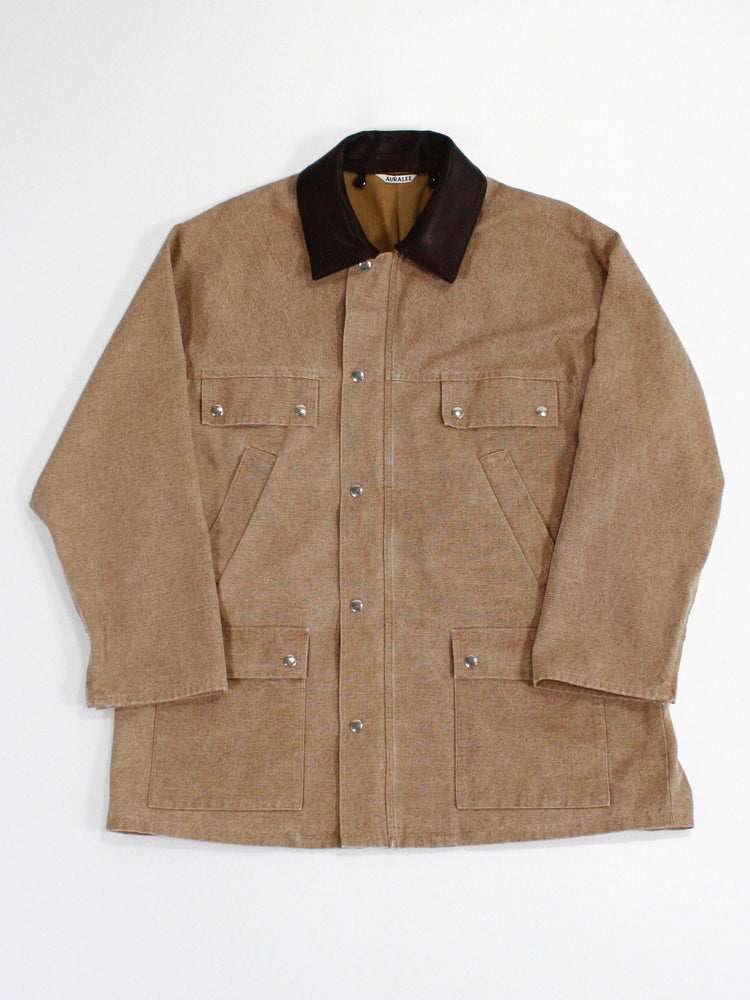 AURALEE / WASHED ORGANIC CANVAS HUNTING BLOUSON /  LIGHT BROWN/a24ab05hg