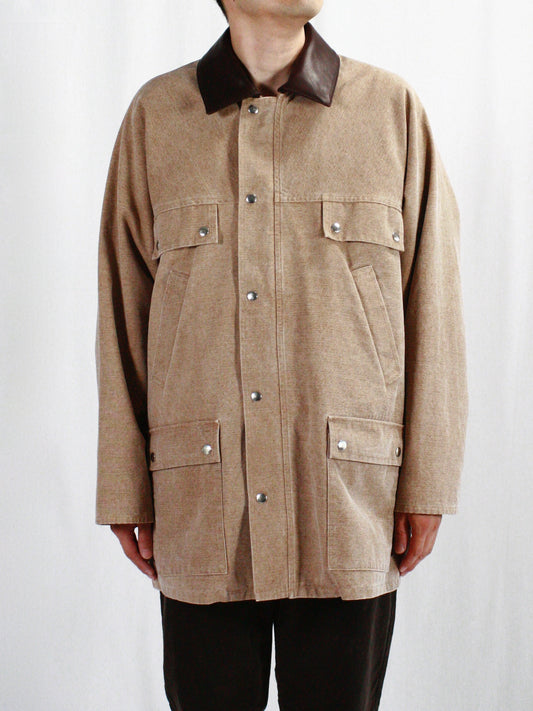 AURALEE / WASHED ORGANIC CANVAS HUNTING BLOUSON /  LIGHT BROWN