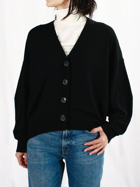 ENFÖLD / HEXAGON CARDIGAN / BLACK / 300HA670-2870