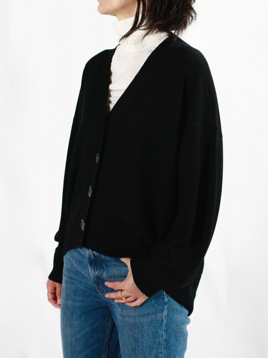 ENFÖLD / HEXAGON CARDIGAN / BLACK / 300HA670-2870