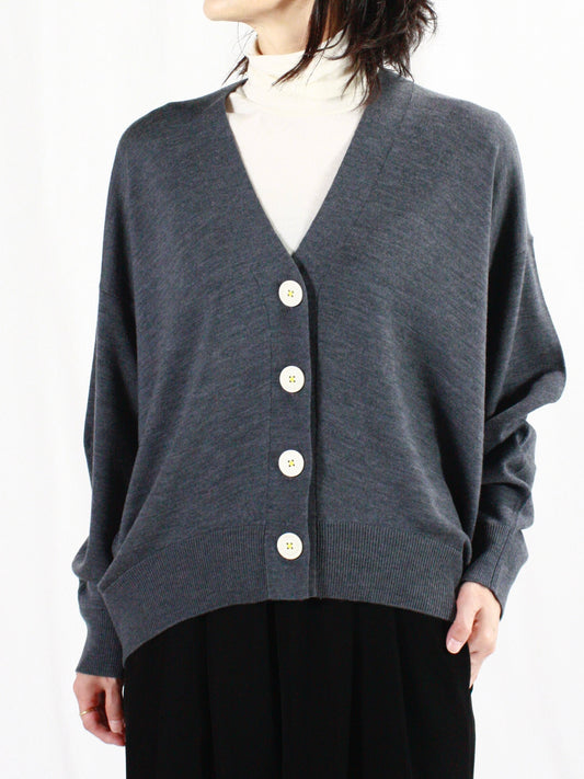 ENFÖLD / HEXAGON CARDIGAN / C.GRAY / 300HA670-2870