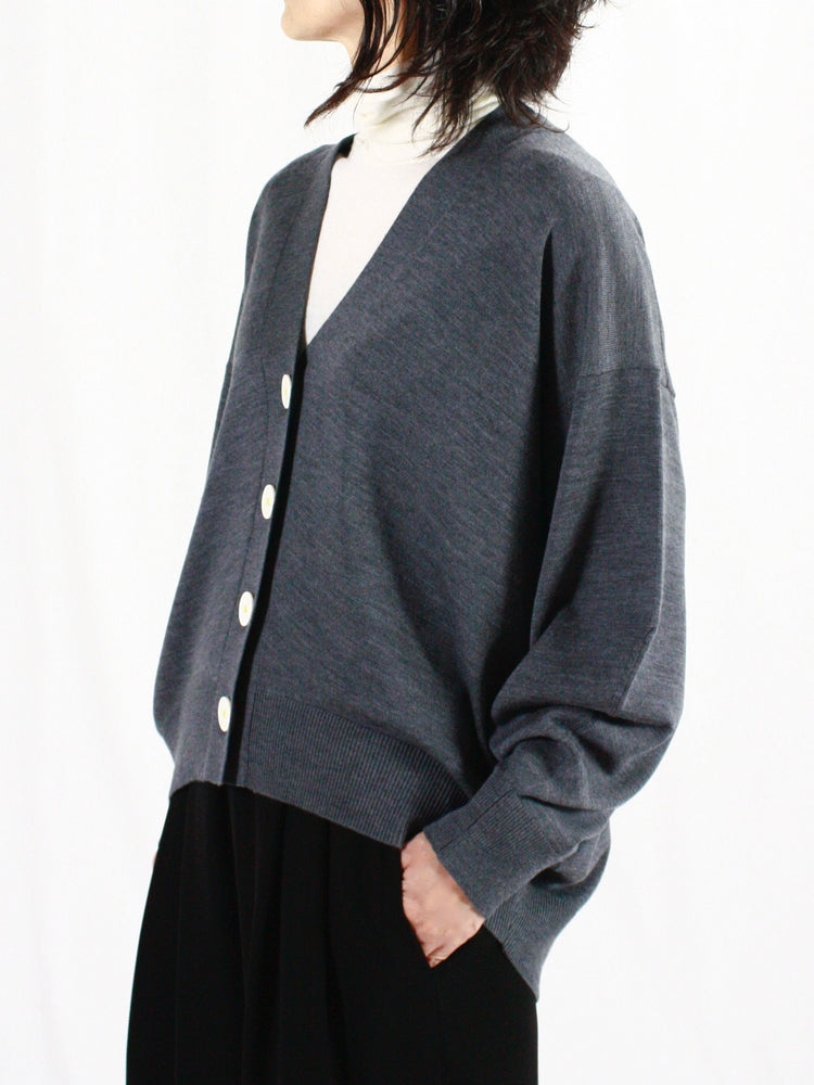 ENFÖLD / HEXAGON CARDIGAN / C.GRAY / 300HA670-2870