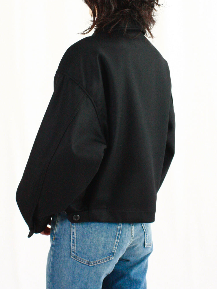 HYKE / WOOL SHIRT JACKET / BLACK / 17457