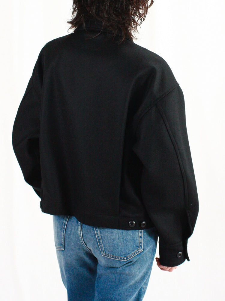 HYKE / WOOL SHIRT JACKET / BLACK / 17457