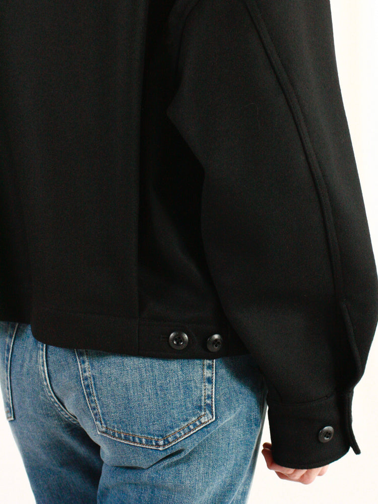 HYKE / WOOL SHIRT JACKET / BLACK / 17457