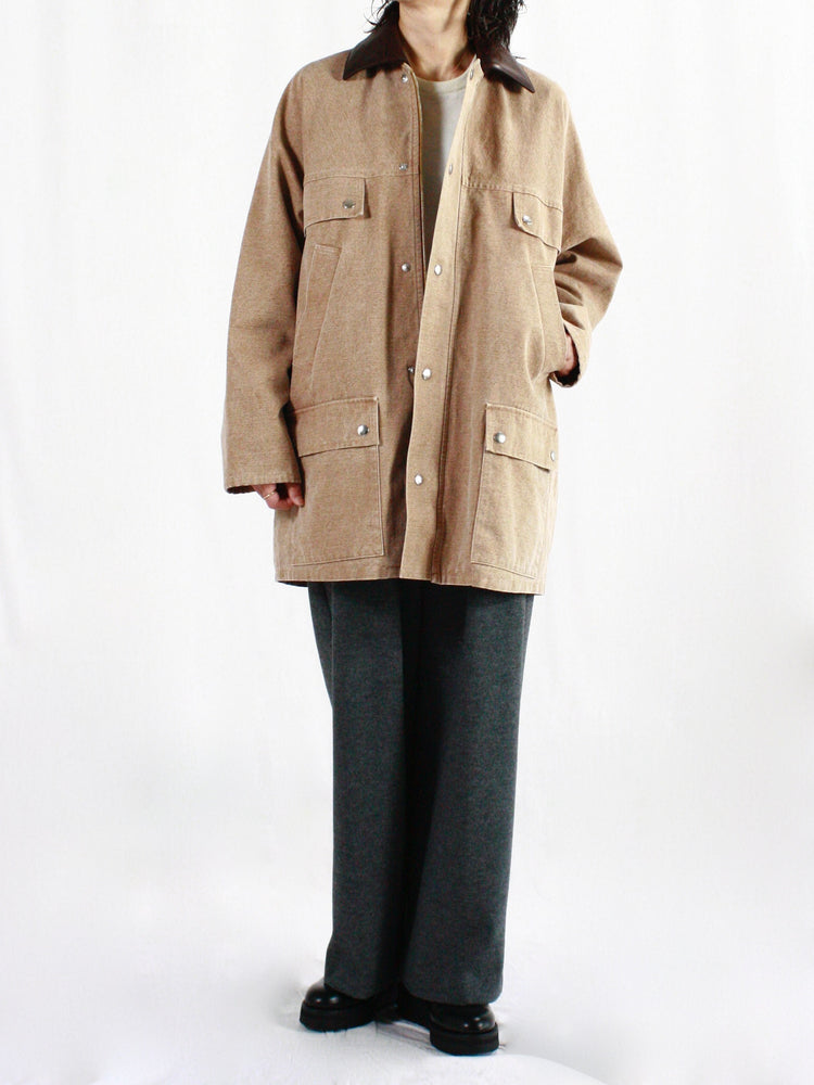 AURALEE / WASHED ORGANIC CANVAS HUNTING BLOUSON /  LIGHT BROWN/a24ab05hg