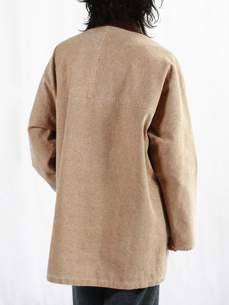 AURALEE / WASHED ORGANIC CANVAS HUNTING BLOUSON /  LIGHT BROWN/a24ab05hg