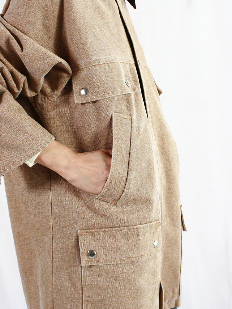 AURALEE / WASHED ORGANIC CANVAS HUNTING BLOUSON /  LIGHT BROWN/a24ab05hg