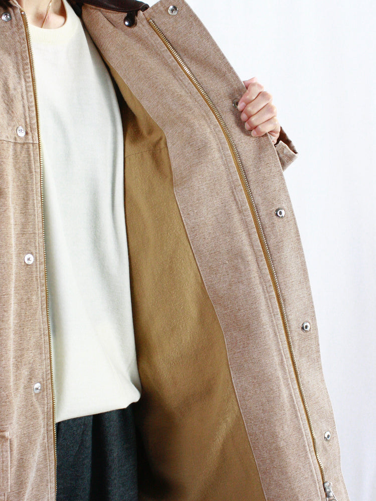 AURALEE / WASHED ORGANIC CANVAS HUNTING BLOUSON /  LIGHT BROWN/a24ab05hg