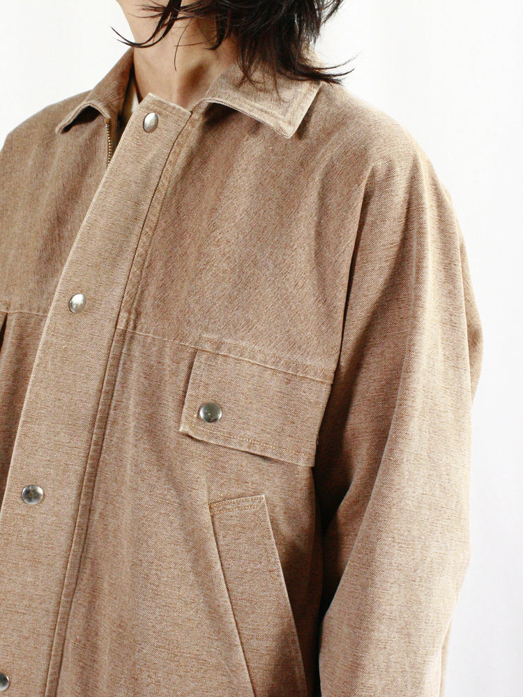 AURALEE / WASHED ORGANIC CANVAS HUNTING BLOUSON /  LIGHT BROWN/a24ab05hg