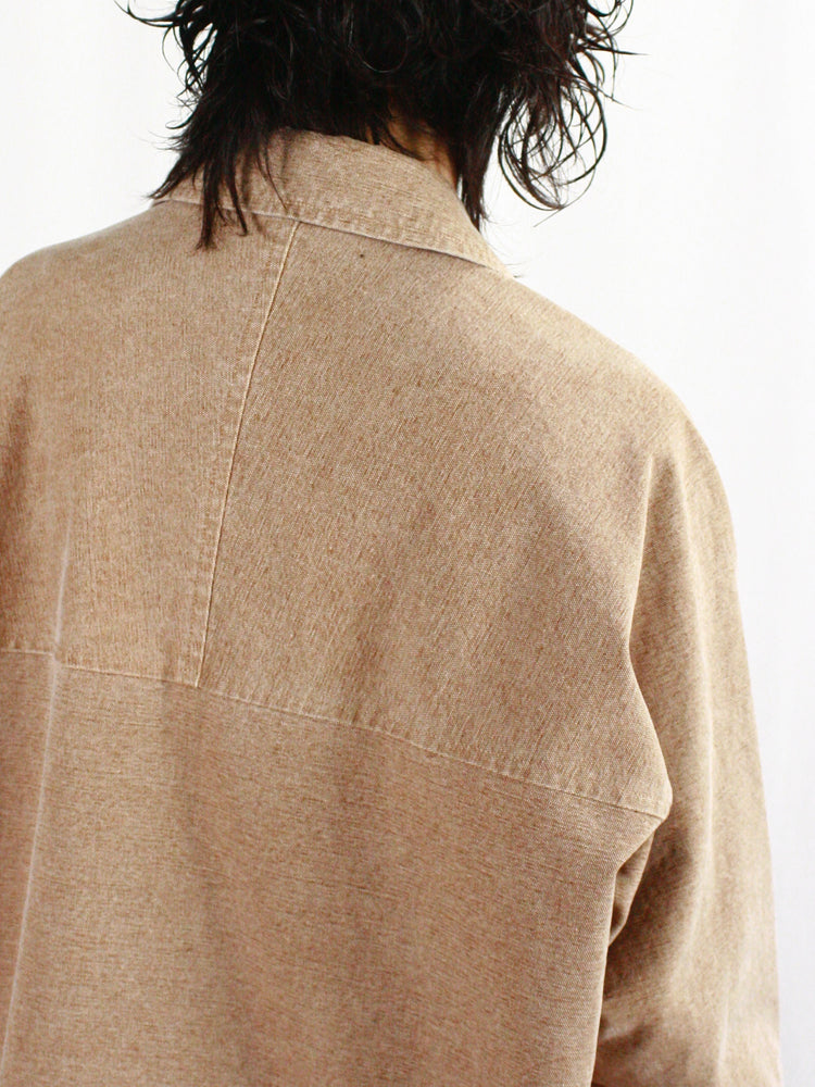 AURALEE / WASHED ORGANIC CANVAS HUNTING BLOUSON /  LIGHT BROWN/a24ab05hg