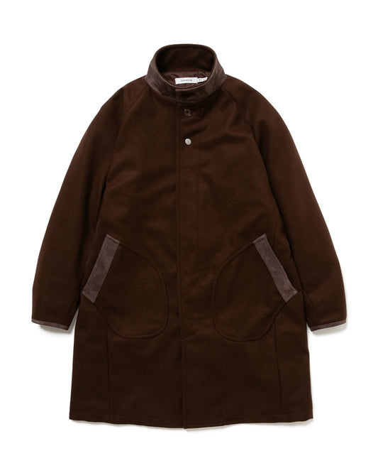 nonnative / STRANGER LONG COAT WOOL BEAVER WITH GORE-TEX WINDSTOPPER® / BROWN /  NN-JU4504