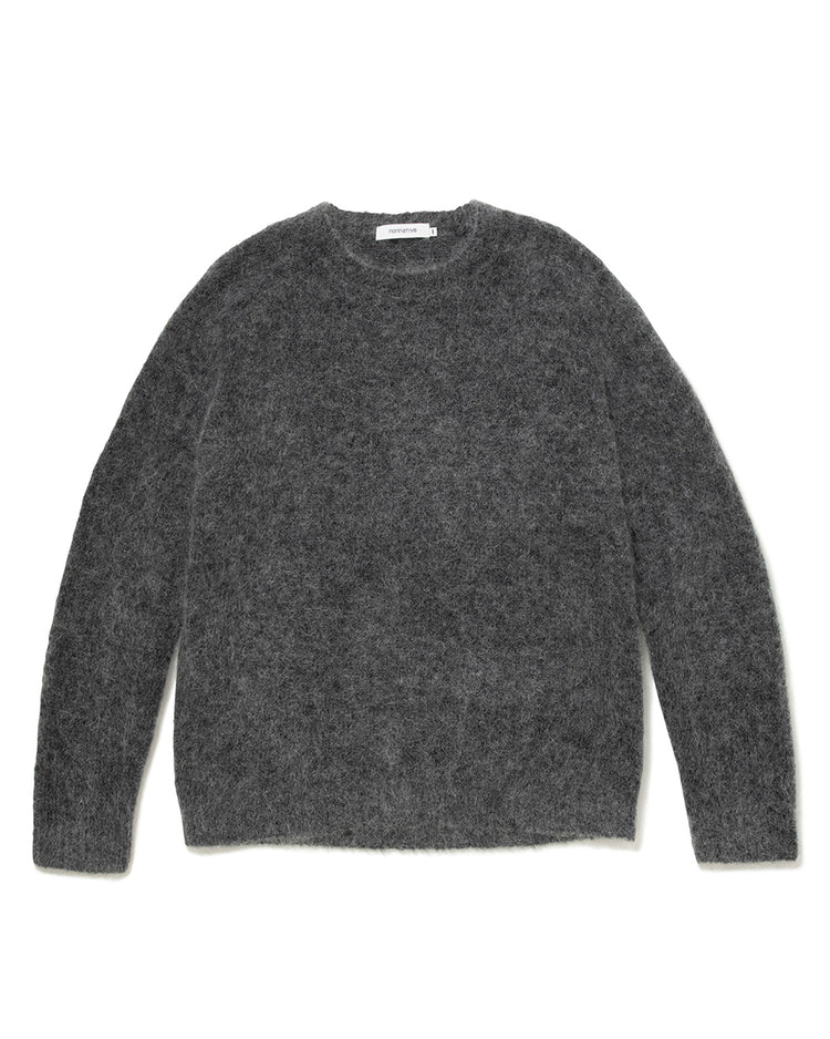 nonnative / WORKER SWEATER KID MOHAIR/W/N/P YARN / CHARCOAL / NN-K4504