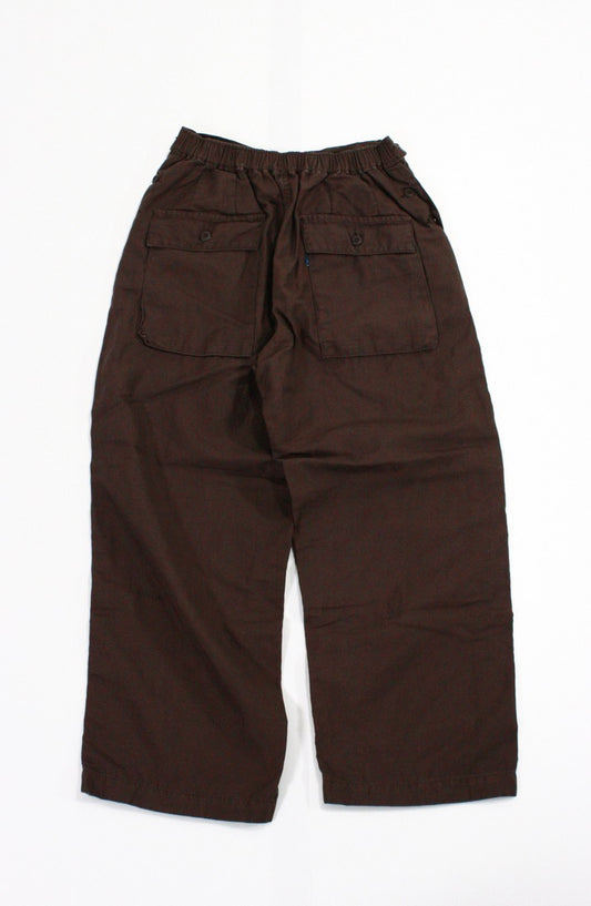 TapWater / Cotton Linen Back Sateen Military Trousers / BROWN / TP24140017
