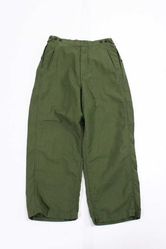 TapWater / Cotton Linen Back Sateen Military Trousers / KHAKI / TP24140017