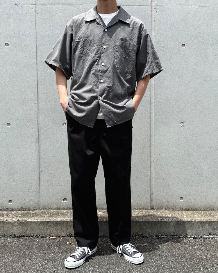 DESCENDANT / S WIND OPEN COLLAR SS SHIRT PIGMENT DYE / GREY / 251TQDS-SHM03