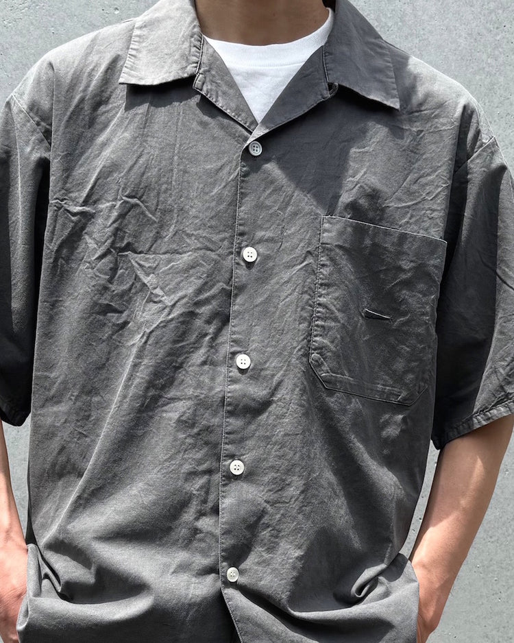 DESCENDANT / S WIND OPEN COLLAR SS SHIRT PIGMENT DYE / GREY / 251TQDS-SHM03