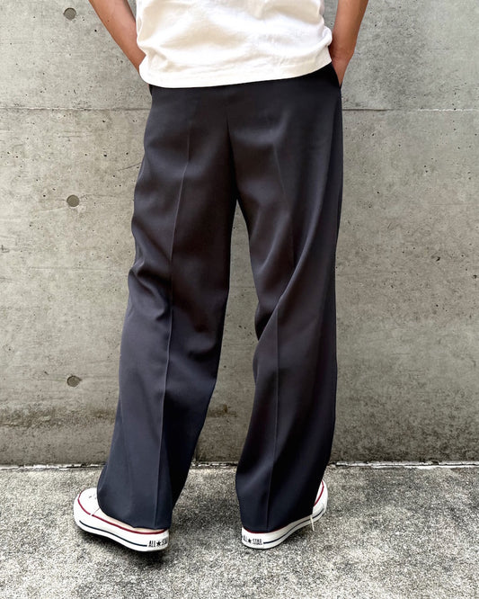 AURALEE / LIGHT WOOL MAX GABARDINE TWO-TUCK SLACKS / DARK GRAY / A25AP03MG