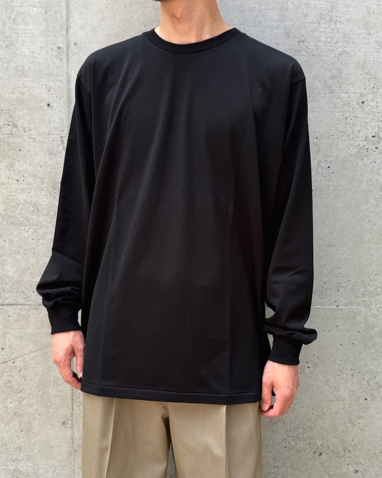 AURALEE / LUSTER PLAITING L/S TEE / BLACK / A00P01GT