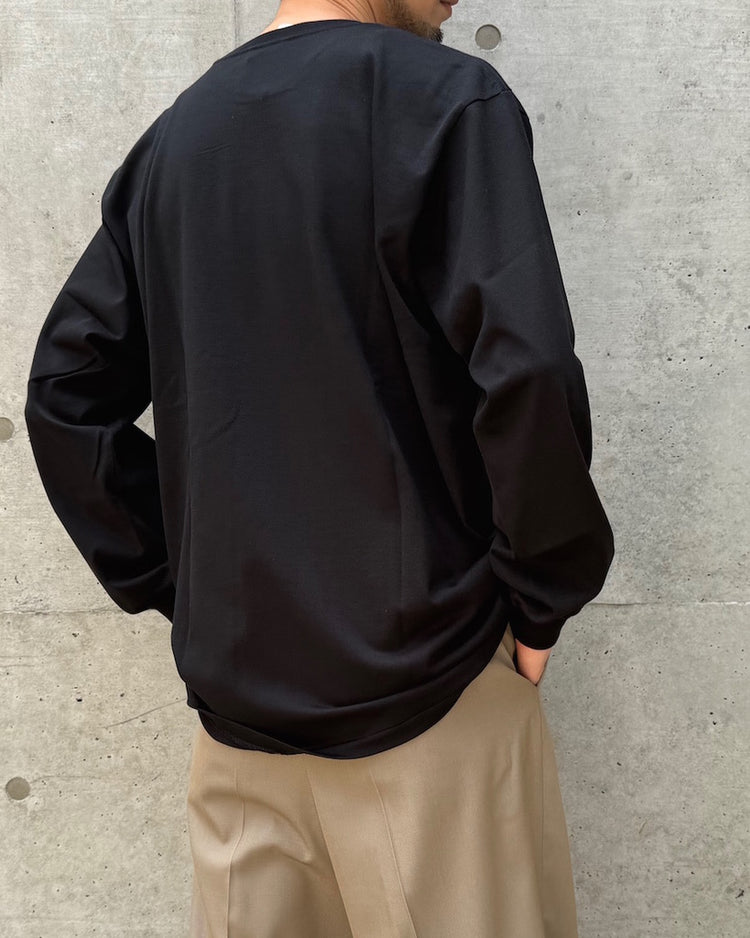 AURALEE / LUSTER PLAITING L/S TEE / BLACK / A00P01GT