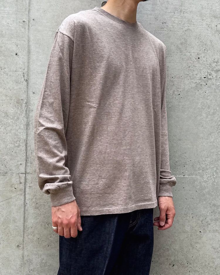 AURALEE / SEAMLESS L/S TEE / TOP BROWN / A00T02ST