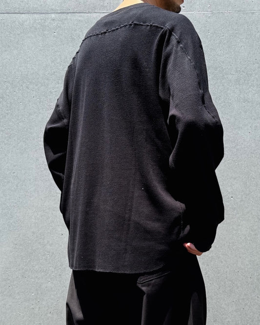 HYKE / THERMAL SHIRT/ REGULAR FIT / BLACK / 12421