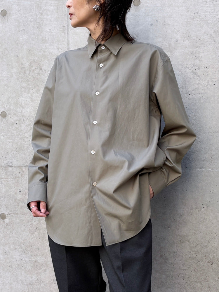AURALEE / WASHED FINX TWILL SHIRT / OLIVE / A26SS04TN