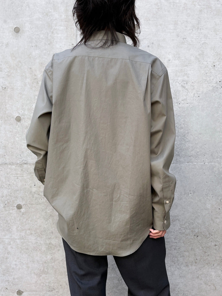 AURALEE / WASHED FINX TWILL SHIRT / OLIVE / A26SS04TN