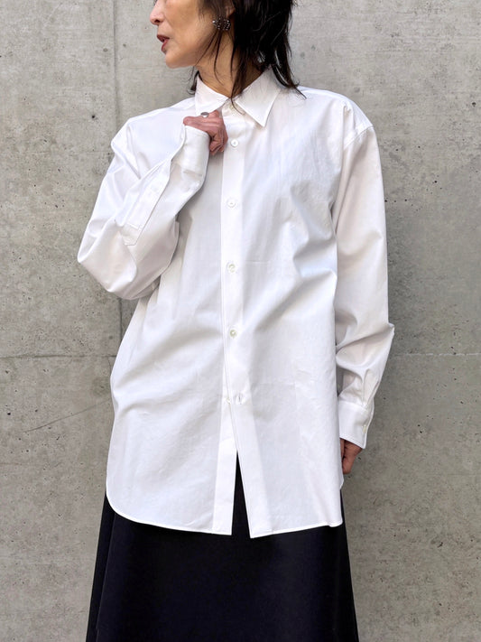 AURALEE / WASHED FINX TWILL SHIRT / WHITE / A26SS04TN