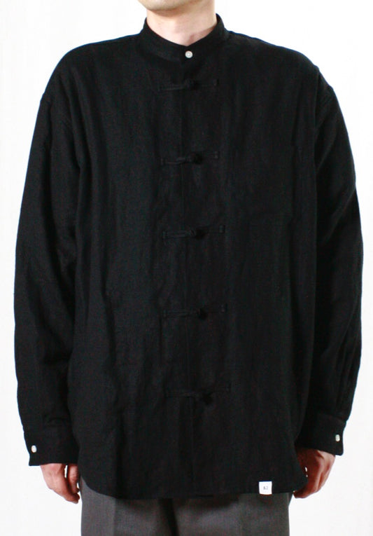 BEDWIN & THE HEARTBREAKERS / L/S CHINA BIG SHIRT "SUNG"・BLACK・24SB1721