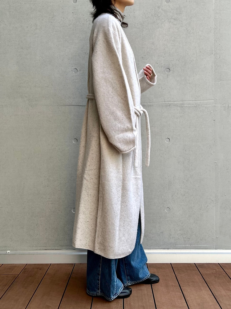 WALANCE / boiled wool long cardigan / L.BEIGE / 3253-005