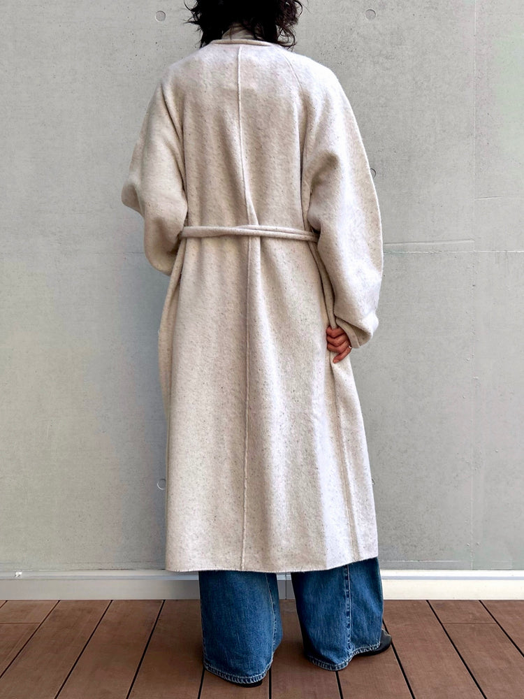 WALANCE / boiled wool long cardigan / L.BEIGE / 3253-005