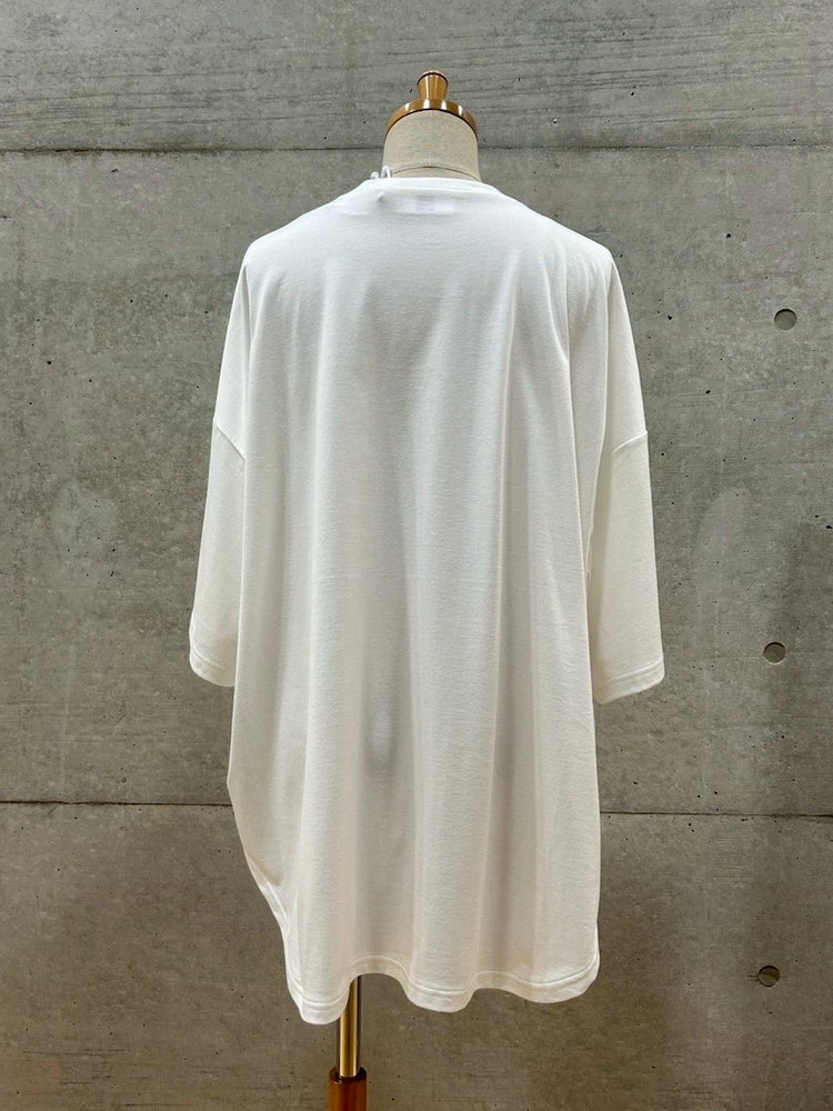 någonstans / curve-hem t-shirt / Salt / 470IA480-0741