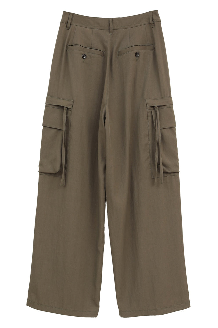 CLANE / LOW WAIST POCKET CARGO PANTS / KHAKI / 11110-7063