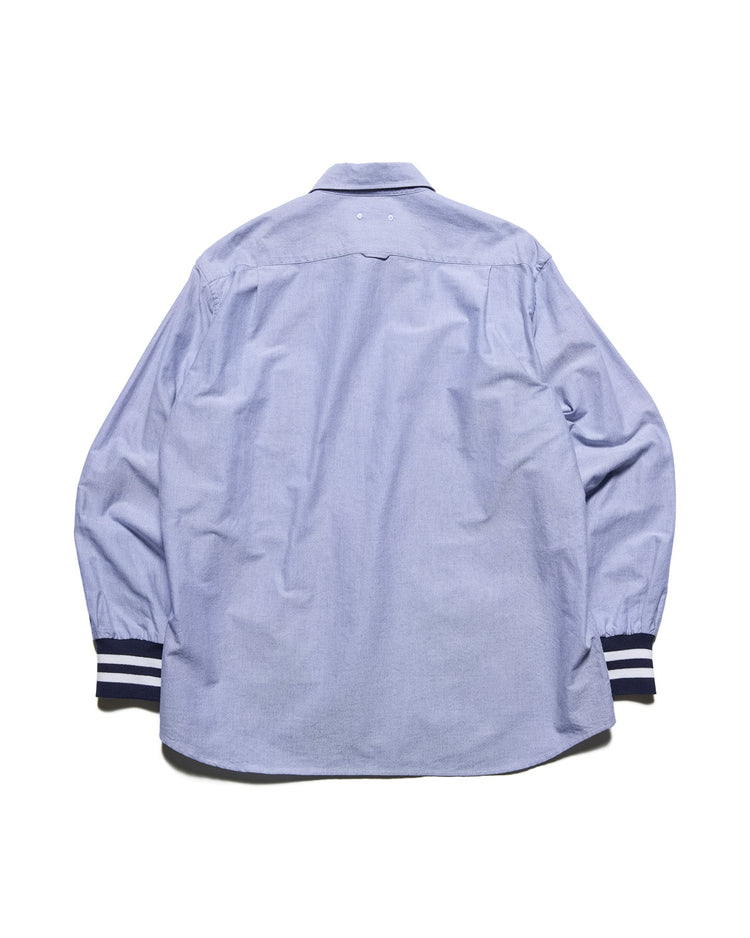 SOPHNET. / RIBBED REGULAR COLLAR SHIRT / NAVY / SPNT-260003