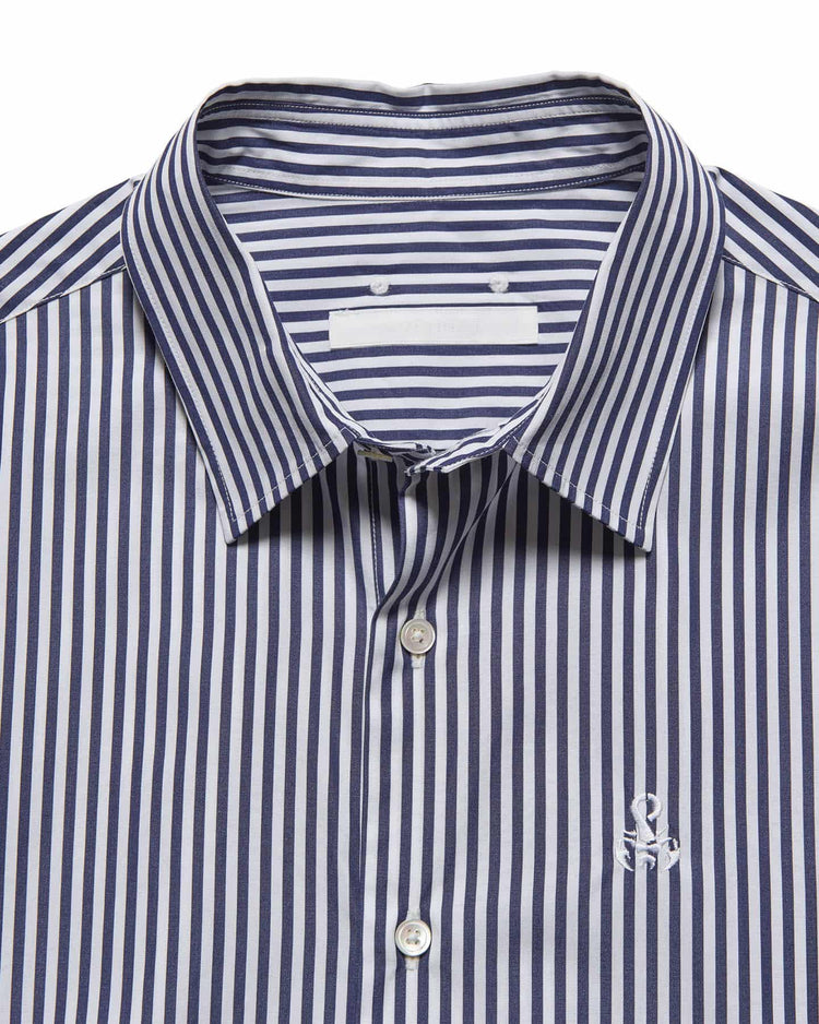 SOPHNET. / SUVIN GIZA RELAX-FIT SHIRT / NAVY(STRIPE) / SPNT-260010