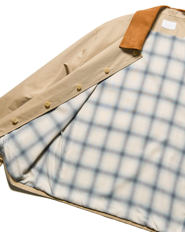 SOPHNET. / LEATHER COLLAR COVERALL / BEIGE / SPNT-260012