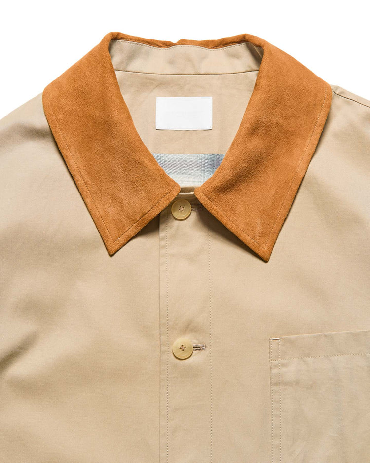 SOPHNET. / LEATHER COLLAR COVERALL / BEIGE / SPNT-260012