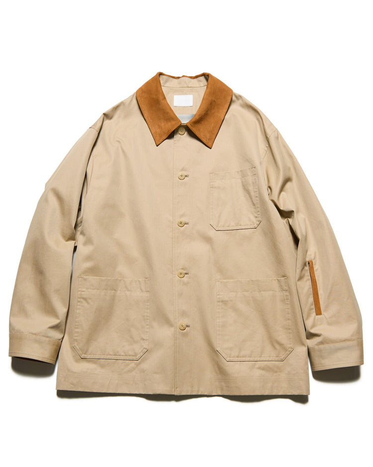 SOPHNET. / LEATHER COLLAR COVERALL / BEIGE / SPNT-260012