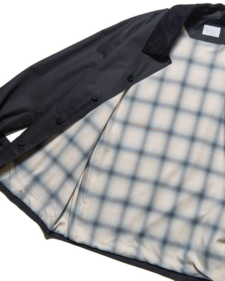 SOPHNET. / LEATHER COLLAR COVERALL / BLACK / SPNT-260012