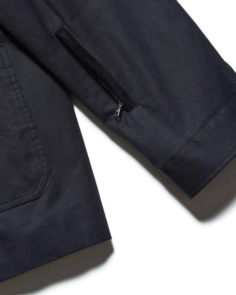 SOPHNET. / LEATHER COLLAR COVERALL / BLACK / SPNT-260012