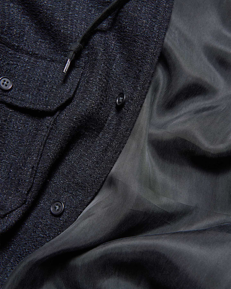 SOPHNET. / FANCY TWEED HOODED SHIRT / A(BLACK/NAVY) / SPNT-260032