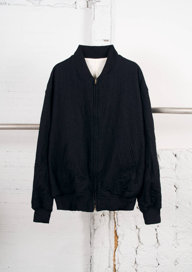 Y's × MASSES_SHRINK BLOUSON / BLACK