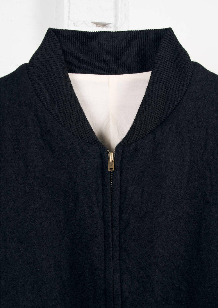 Y's × MASSES_SHRINK BLOUSON / BLACK