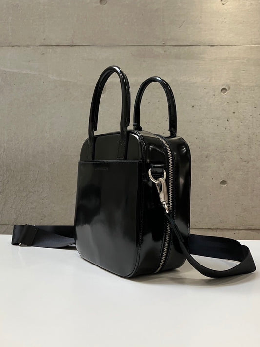 JUNYA WATANABE / ステアガラス×クロコ型押し ショルダー付き2wayバッグ  / BLACK / JP-K204-051